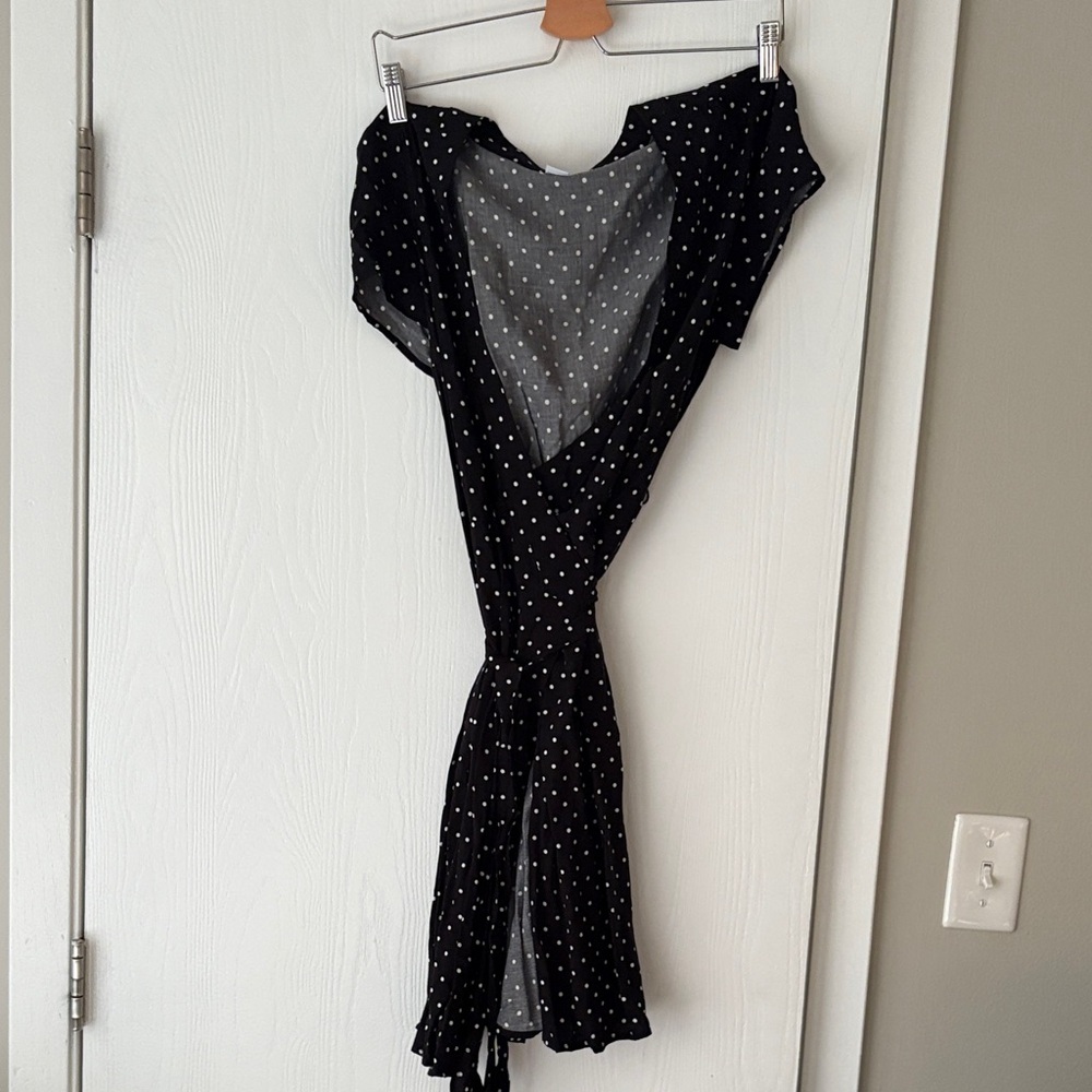 Old Navy Black and White Polka Dot Backless Dress